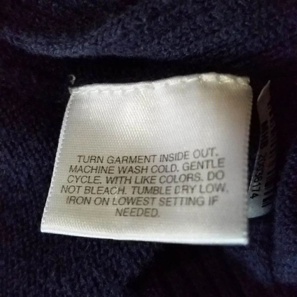 Laura Scott Navy Open Front Cardigan size Large - Picture 4 of 7